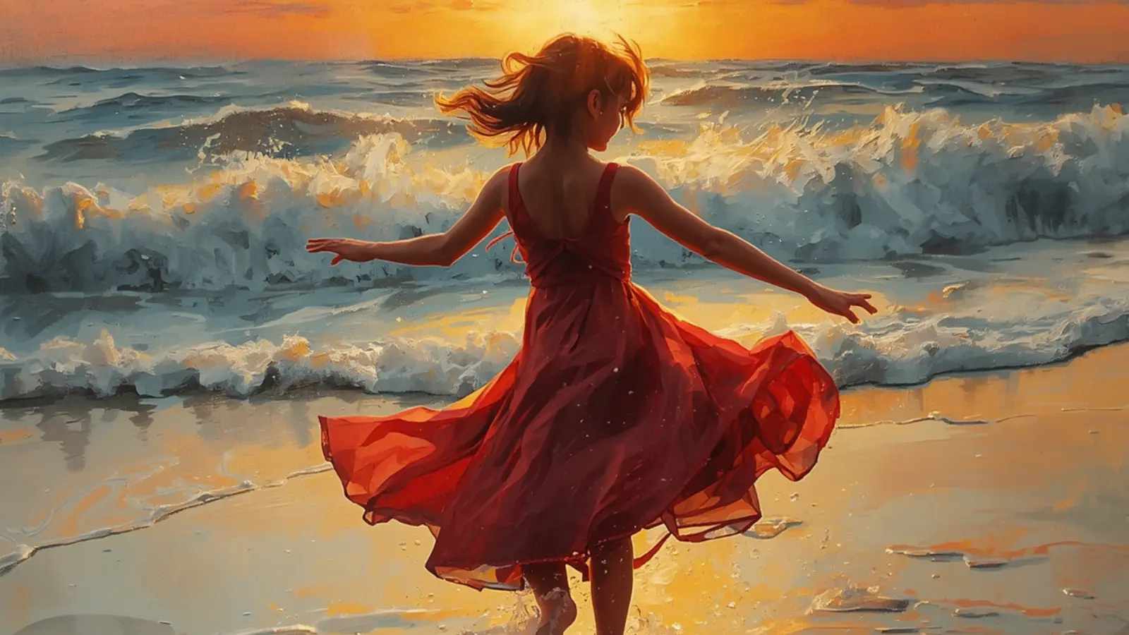 red dress caption