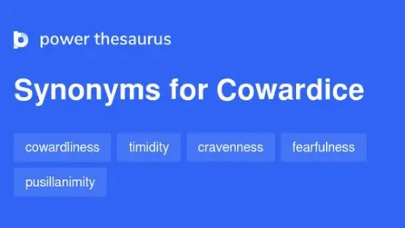 cowardice synonym
